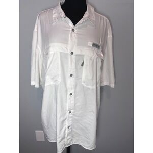 Field & Stream Mens White Short Sleeve Fishing‎ Utility Shirt Size XL